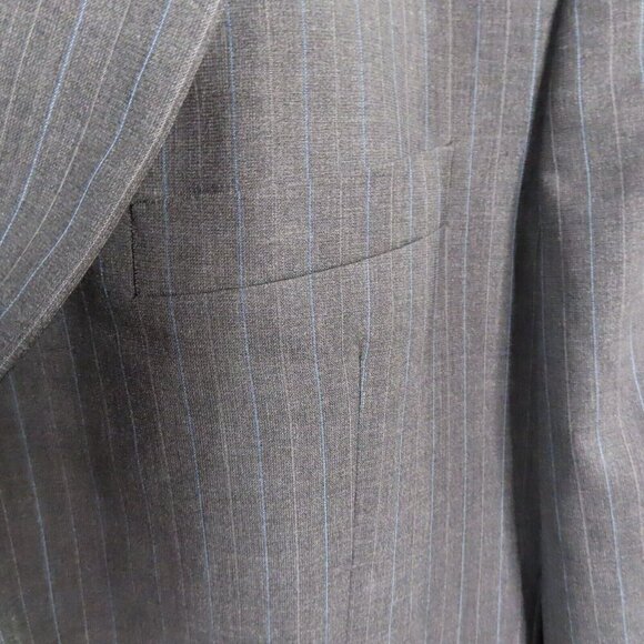 Coppley Ermenegildo Zegna Cloth Custom Blazer Jacket Sports Coat 46L Gray Stripe - Picture 3 of 14